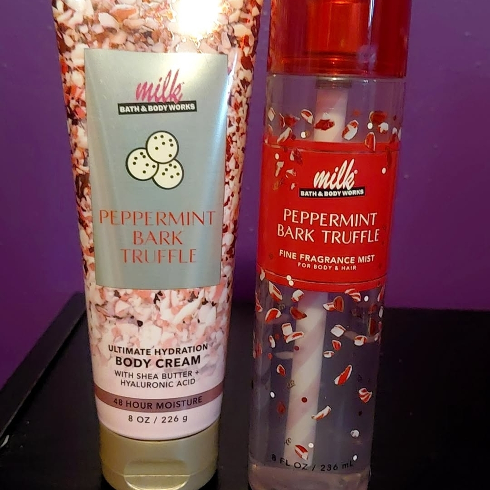 Bath & Body Works Peppermint Bark Truffle Body Cream & Mist